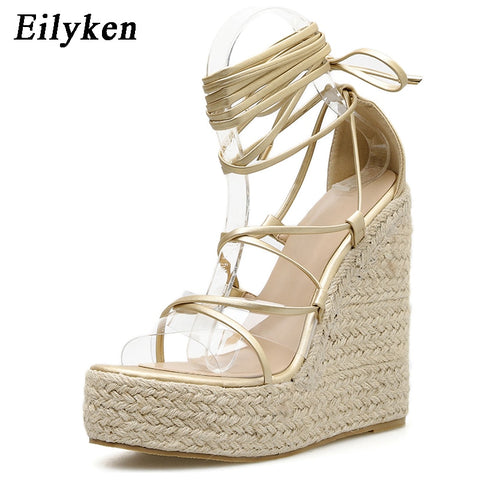 Sandals Open Toe Ankle Strap Ladies Platform Wedges Sandals High heels Shoes
