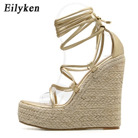 Sandals Open Toe Ankle Strap Ladies Platform Wedges Sandals High heels Shoes