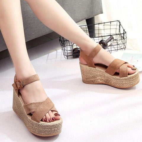 Velvet Flock Fish Mouth Fashion high Heel Platform Open Toes Sandals Shoes