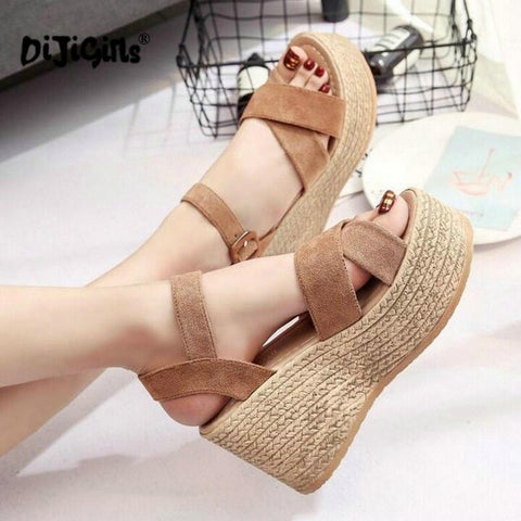 Velvet Flock Fish Mouth Fashion high Heel Platform Open Toes Sandals Shoes