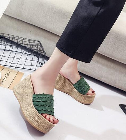 Velvet Flock Fish Mouth Fashion high Heel Platform Open Toes Sandals Shoes