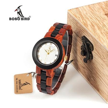 Two-tone Wooden Brand Timepieces Quartz Wrist Watches