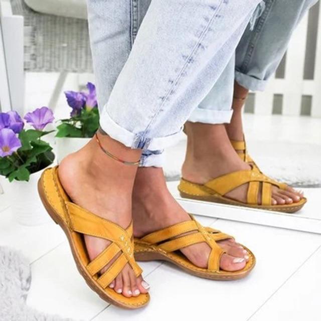 Gladiator Comfy Slippers  Roman Wedge Sandals