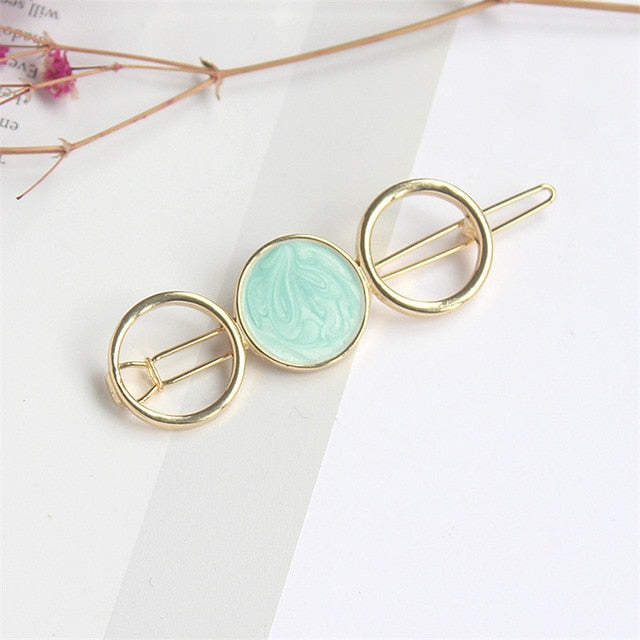 Round Star Hair Clips Vintage Geometric Alloy