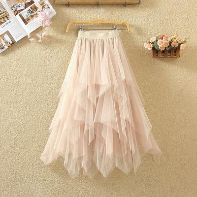 irregular Tulle Skirts Fashion Elastic High Waist Mesh Tutu Skirt ...