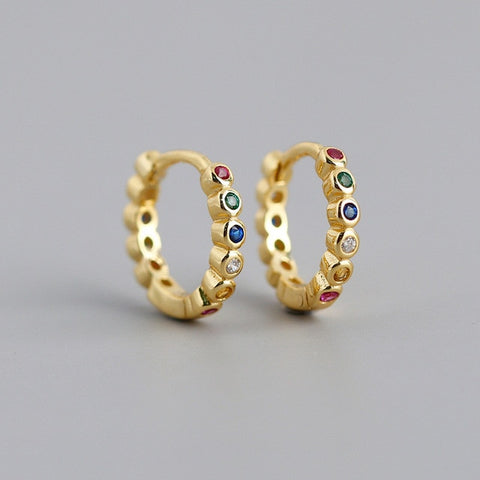 Silver Punk Hip-Hop Cuba Chain Gothic Studs Earrings