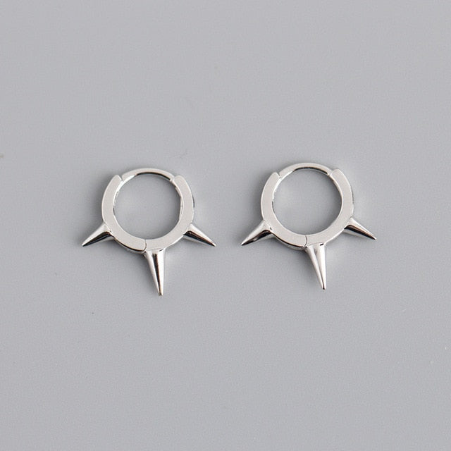 Silver Punk Hip-Hop Cuba Chain Gothic Studs Earrings