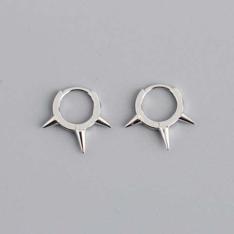 Silver Punk Hip-Hop Cuba Chain Gothic Studs Earrings