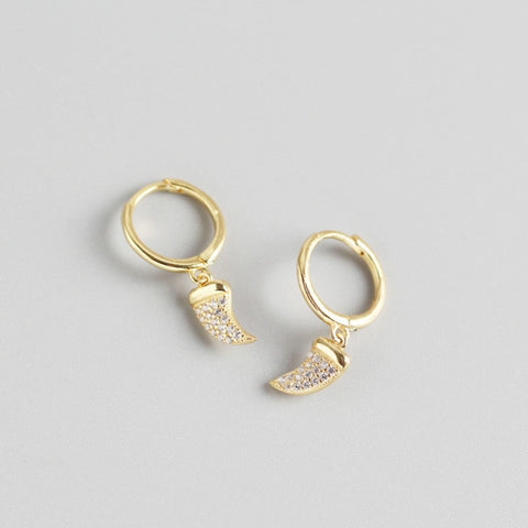 Silver Punk Hip-Hop Cuba Chain Gothic Studs Earrings
