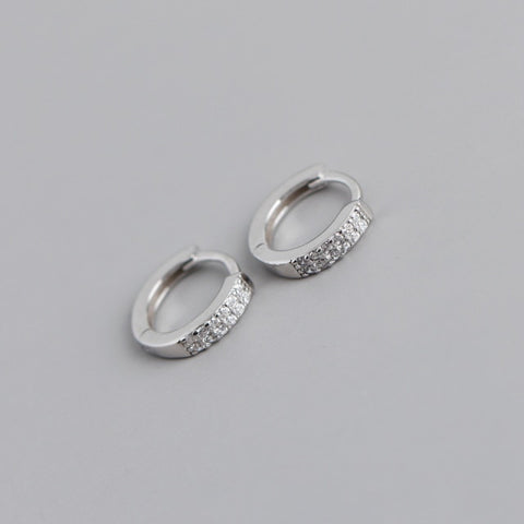 Silver Punk Hip-Hop Cuba Chain Gothic Studs Earrings