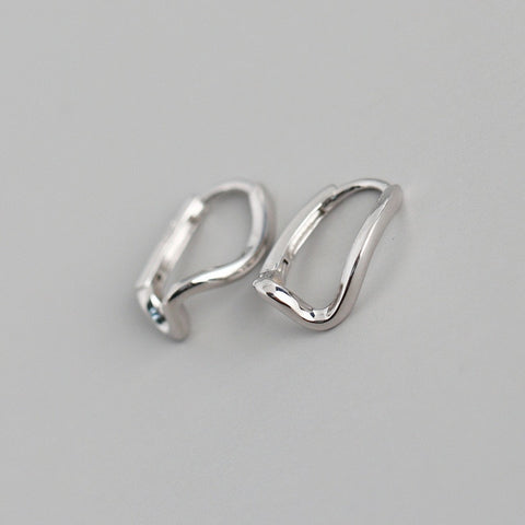 Silver Punk Hip-Hop Cuba Chain Gothic Studs Earrings