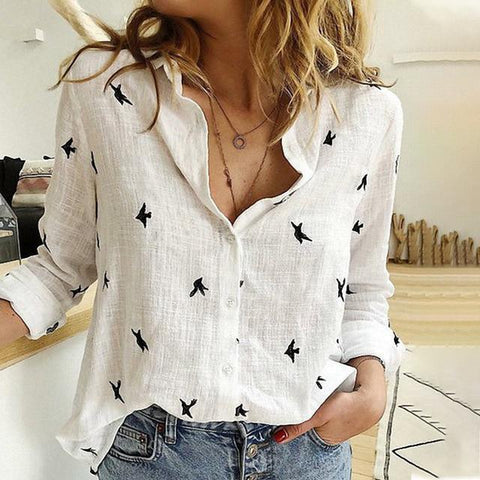 Long Sleeve Tops Casual Office Ladies Shirt