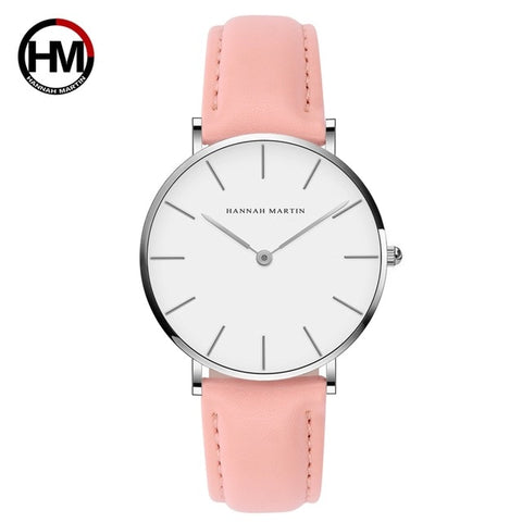 Fashion Watch White Leather Strap Ladies Wrist Watches Brand