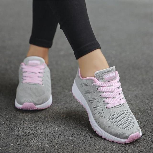 Casual Fashion Breathable Walking Mesh Flat Shoes