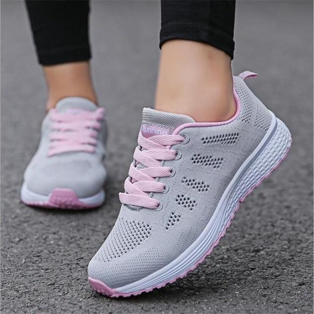 Casual Fashion Breathable Walking Mesh Flat Shoes