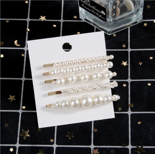 Pearl Hairpin Fashion Soft Pearl Stick Set