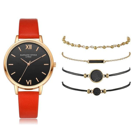 Watch Set Leather Ladies Bracelet