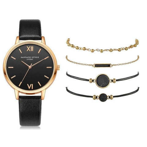 Watch Set Leather Ladies Bracelet