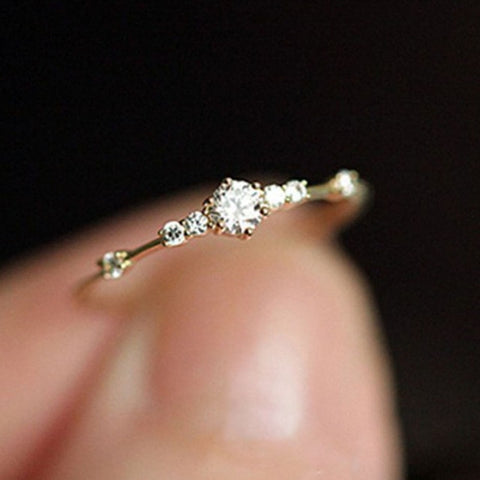 Twist Classical Cubic Zirconia Ring Crystals Gift