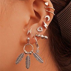 Bohemian Crystal Stud Vintage Mixed Geometric Cartilage Earrings