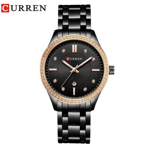 Movement Luxury Crystal Waterproof Calendar Ladies Wrist Watches