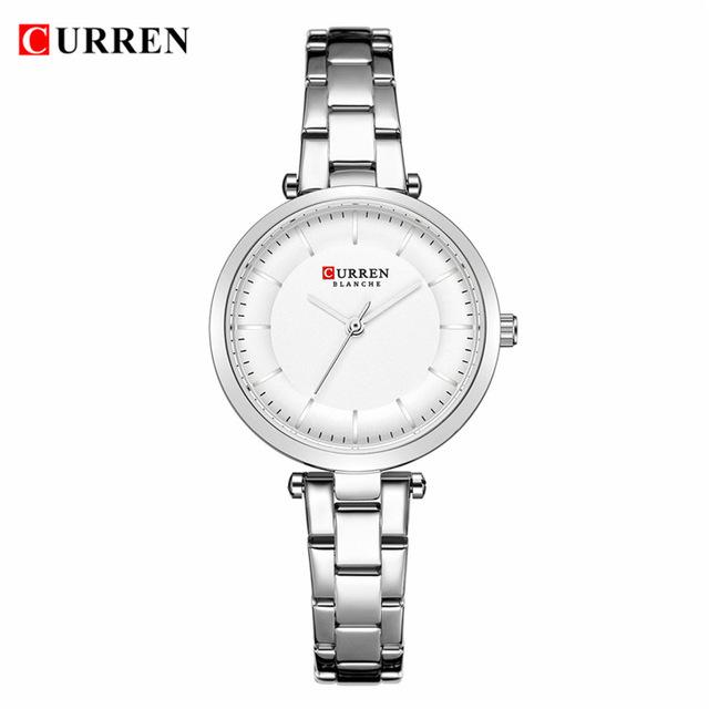 Fashion Luxury Ladies Watches Ultra Thin Golden Blue Steel Mesh Quartz