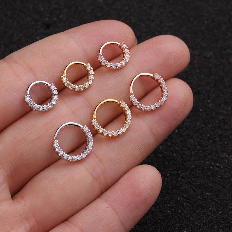 1PC 6mm/8mm/10mm CZ Helix Cartilage Hoop Earring