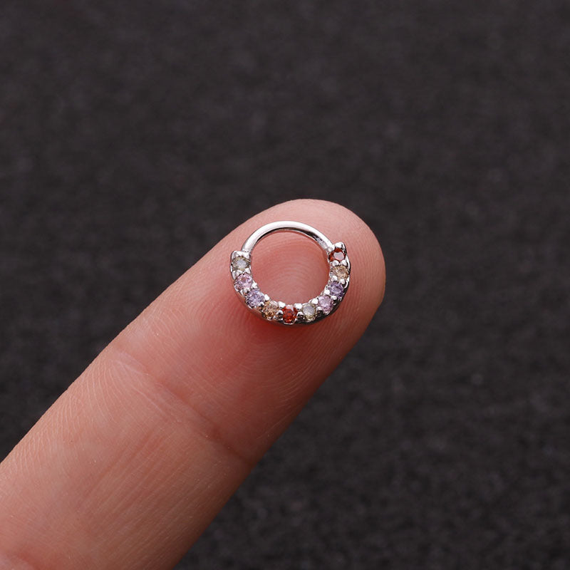 1PC 6mm/8mm/10mm CZ Helix Cartilage Hoop Earring