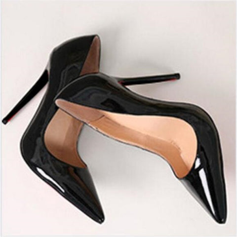 Woman High Heels Pumps Pointed Toe Stilettos Talon Femme Shoes Black Heels Big Size