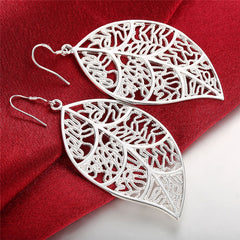 Sterling Silver Fashion Leaf Earrings