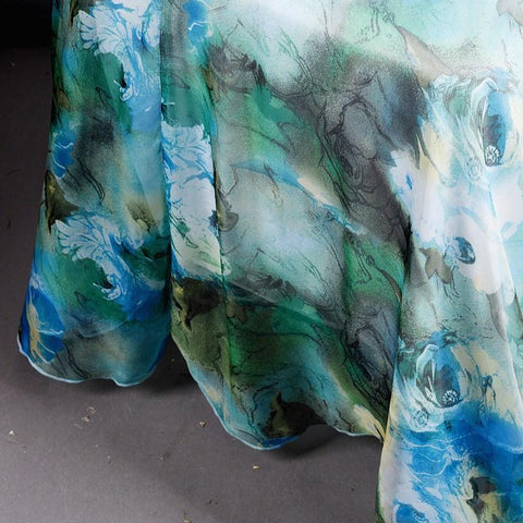 Fashion Florals Print  Boho Style Elastic High Waist Chiffon Skirt