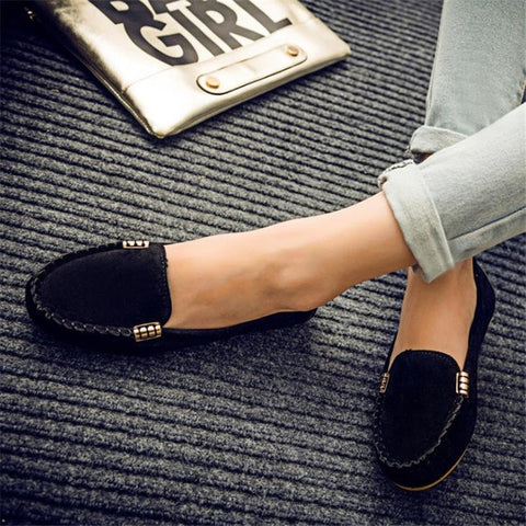 Women Casual Flat Shoes Loafer Slips Soft Round Toe