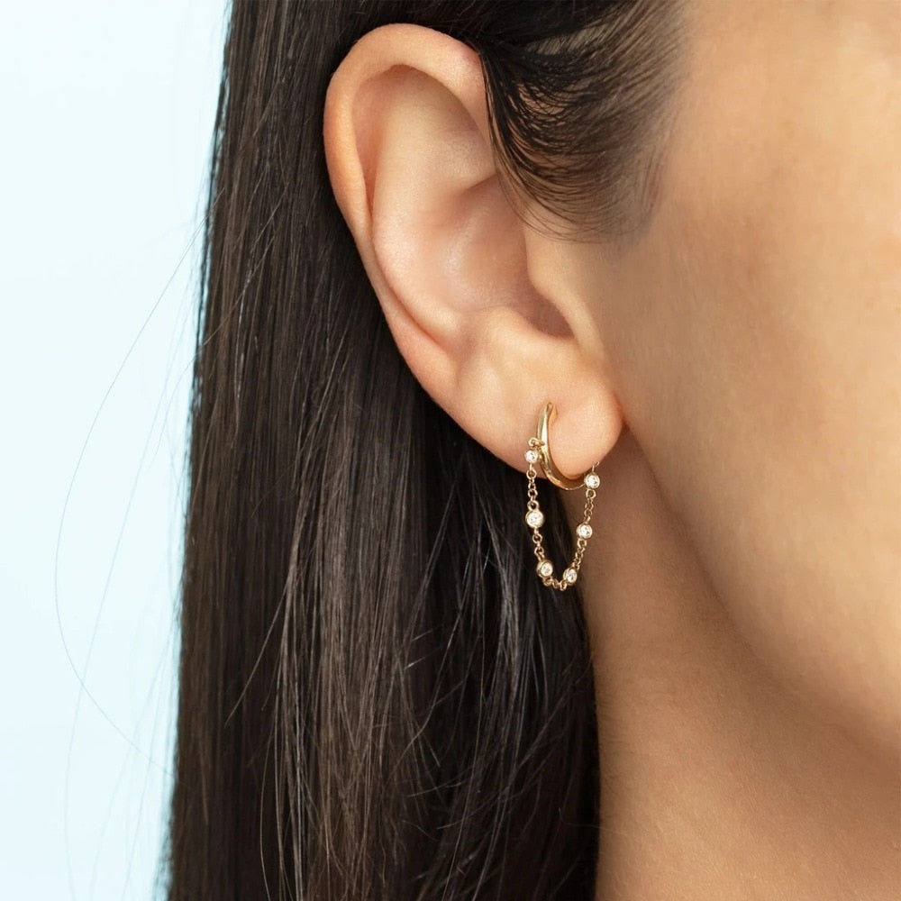 Fashion Circle Ear Cuff Retractable Earrings