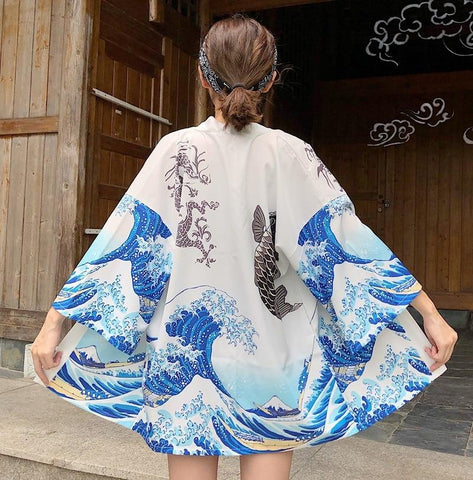 Japanese kimono cardigan blouse beach kimono