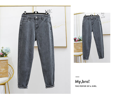 Jeans Woman High Waist Plus Size  Zipper