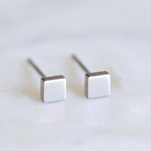 Simple Stud Earrings Geometric Stainless Steel