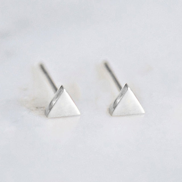 Simple Stud Earrings Geometric Stainless Steel