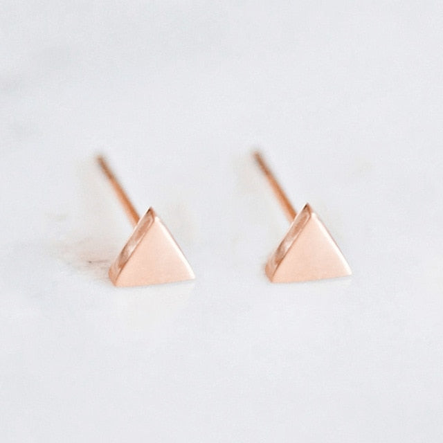 Simple Stud Earrings Geometric Stainless Steel