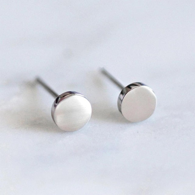 Simple Stud Earrings Geometric Stainless Steel