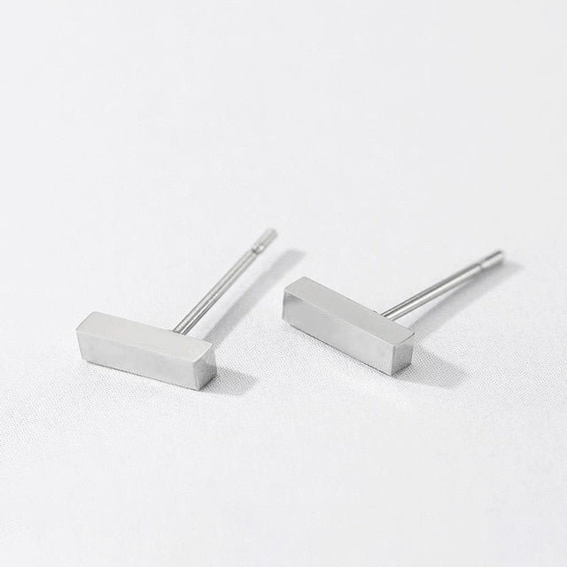 Simple Stud Earrings Geometric Stainless Steel