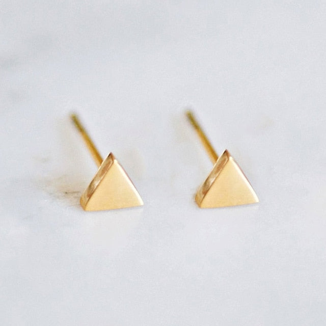 Simple Stud Earrings Geometric Stainless Steel