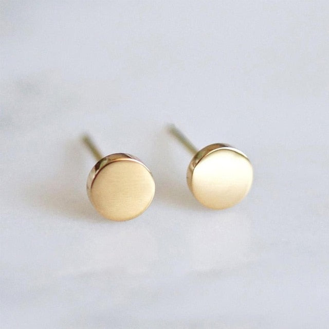 Simple Stud Earrings Geometric Stainless Steel