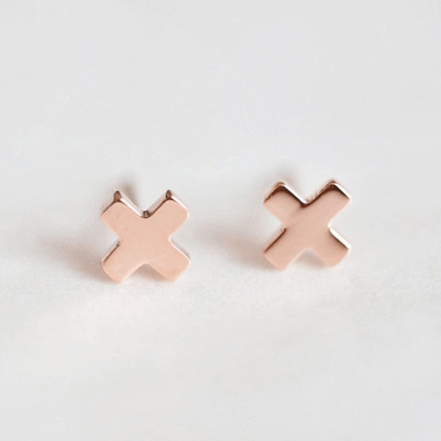 Simple Stud Earrings Geometric Stainless Steel