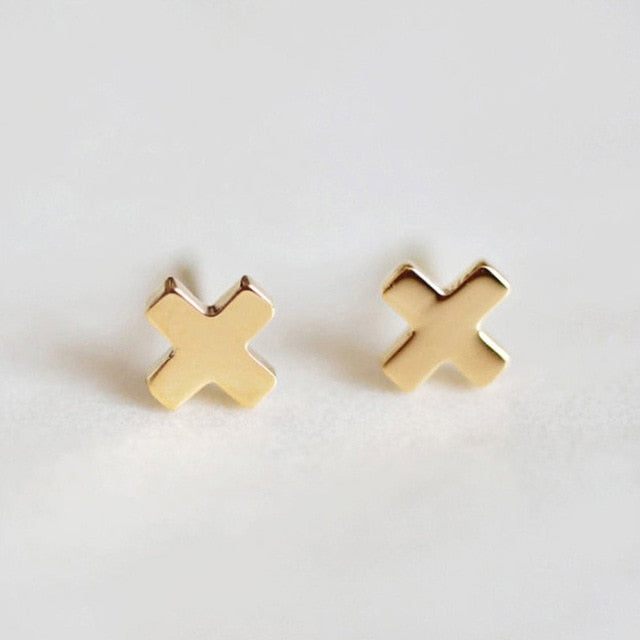 Simple Stud Earrings Geometric Stainless Steel