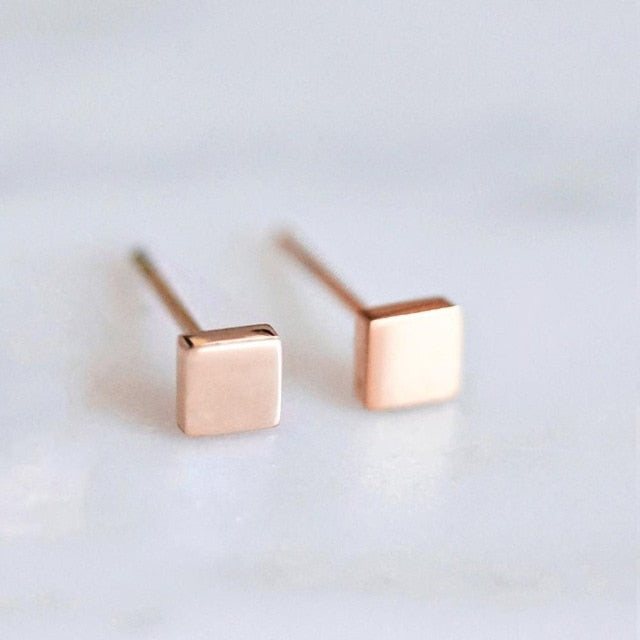 Simple Stud Earrings Geometric Stainless Steel