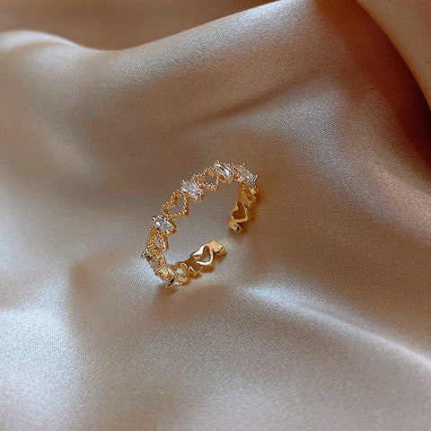 Heart-shaped Gold Exquisite Fashion Simple Index Finger Ring
