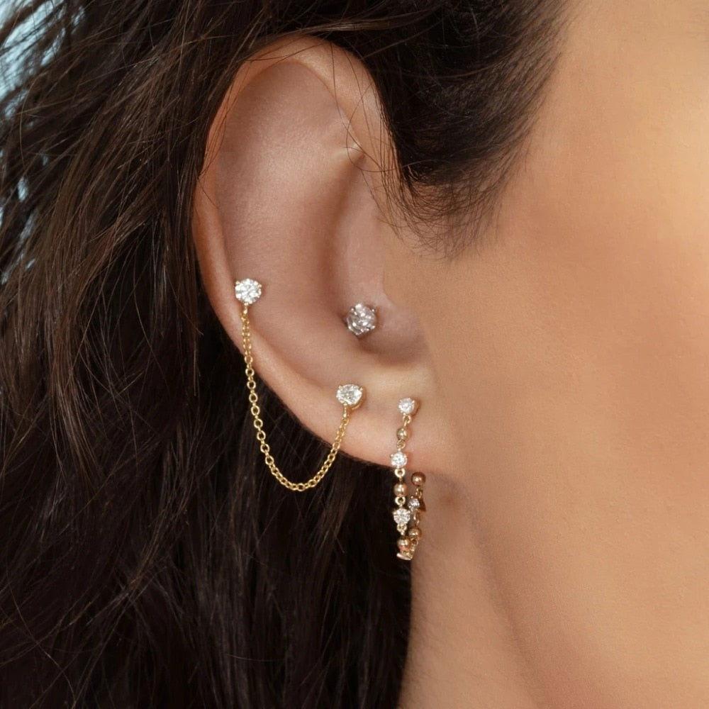 Fashion Circle Ear Cuff Retractable Earrings