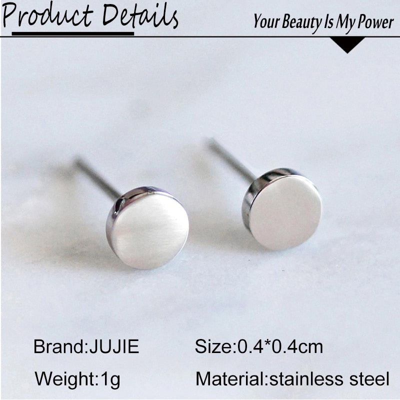 Minimalist Stainless Steel Stud Earrings