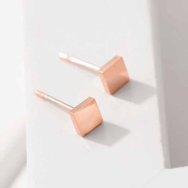 Minimalist Stainless Steel Stud Earrings