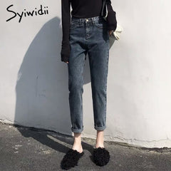 high waist jeans woman mom boyfriend jeans for women plus size denim Harem